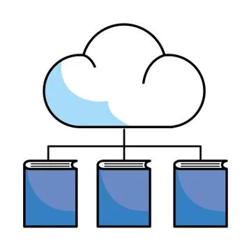 Clouds with books イラスト素材