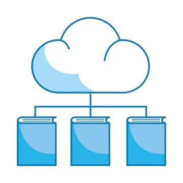 Clouds with books イラスト素材