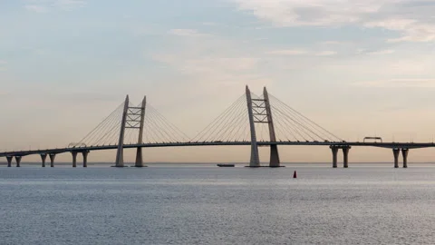 Clouds bridge 4k timelapse Stock Footage 154710162