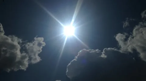 Clouds-cape with bright sun shining Stock Footage 56442990
