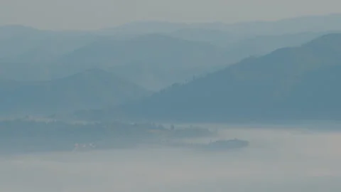 Clouds in Carpathian mountains at sunrise Stock Footage 246432150