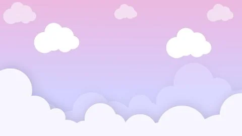 Clouds cartoon on blue sky, background. Concept for children and kindergarten Stock Illustration