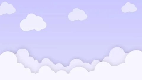 Clouds cartoon on blue sky, background. Concept for children and kindergarten Stock Illustration