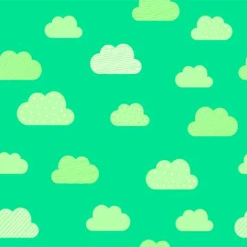 Clouds cartoon pattern background. Vector kid birthday greeting card, cloud p Illustrazione stock