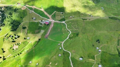 Clouds casting shadows over mountain pass Stock Footage 283297444