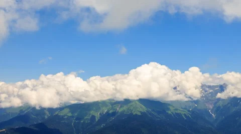 Clouds change. Time Lapse. Zoom. Krasnaya Polyana, Sochi, Russia. 4K 動画素材 53607914