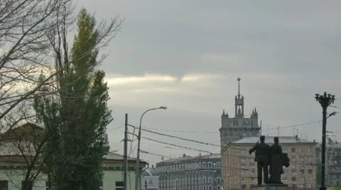 Clouds in the city Stock Footage 10587382