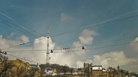 Clouds in the city Stock Footage 10817982