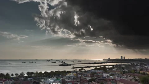 Clouds on the City Video stock 141387274