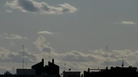 Clouds in the city - Time Lapse Stock Footage 10942865