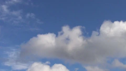Clouds in the clear blue sky Stock Footage 144203631