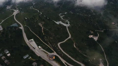 Clouds close up aerial view from drone on Swiss Alps mountains Stock Footage 318599335