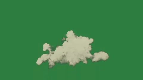 Clouds on cloud smoke coming out of it isolated on green screen background Stock Footage 336956596