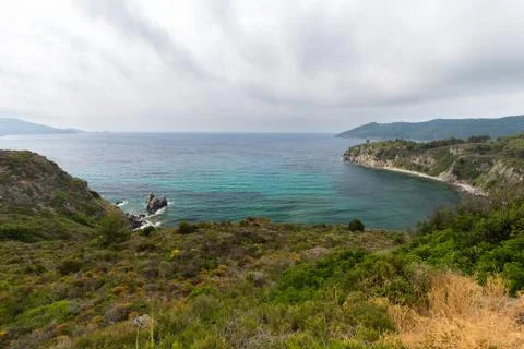 Clouds on the coast Foto stock