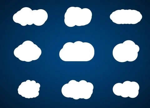  Clouds collection on blue background. Clouds collection on blue backgroun... Foto stock