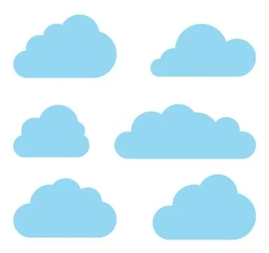 Clouds collection. cloud shapes pack. vector. Illustrazione stock