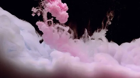Clouds of color ink mix under water creating an abstract illusion Stock Footage 114319969