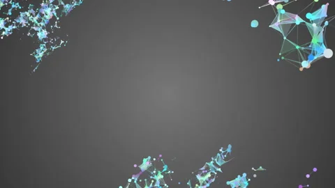 Clouds of colored particles. electrical neural network. design for text. the Stock Footage 87160349