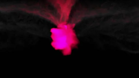Clouds of colored smoke explode on a black background, filling the entire screen Stock Footage 170472608