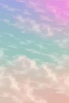Clouds on a colorful rainbow blue to orange gradient Stock Illustration
