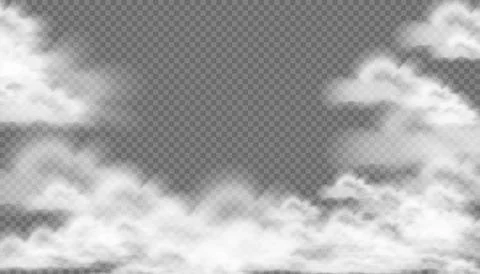 Clouds composition on dark transparent png background. イラスト素材
