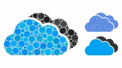 Clouds Composition Icon of Spheric Items Ilustração Stock