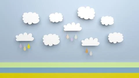 Clouds computing concept on blue background Stockillustratie