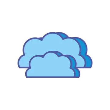 Clouds computing technology isolated icon Stockillustratie