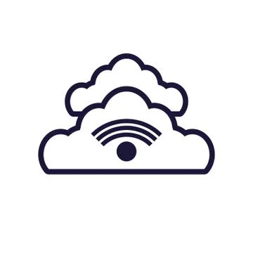 Clouds computing with wifi signal Stockillustratie