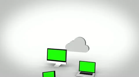 Clouds connecting to multiple devices in chroma key Vidéo 11427170