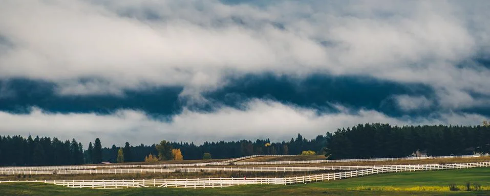 Clouds in the countryside. Stock Photos