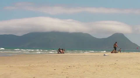 Clouds Cover the Peaks of Cliffs on the Brazilian Coast Видео 33744066