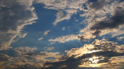 Clouds cover the setting sun Stock Footage 30299540