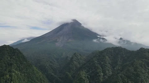 Clouds Cover Volcano Up Stock Footage 149221944
