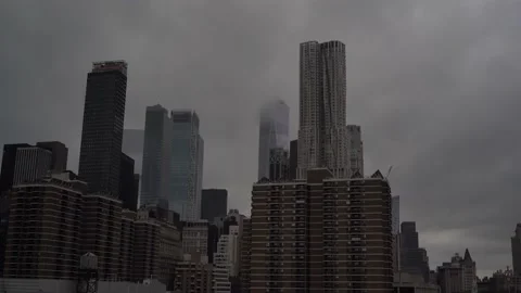 Clouds Covering Freedom Tower - New York City20200829 C2 002b Stock Footage 138905052