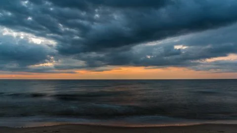 The clouds covers the sea in the evening Foto stock