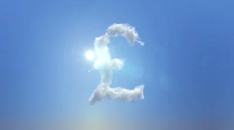 Clouds creating english pound with alpha channel Stock Footage 21904159