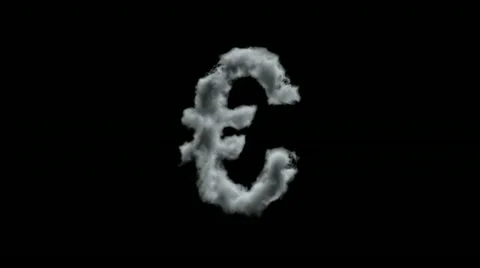 Clouds creating euro against black with alpha channel 스톡 동영상 21904059