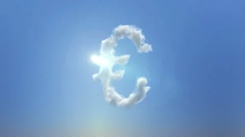 Clouds creating euro with alpha channel Video stock 21904163