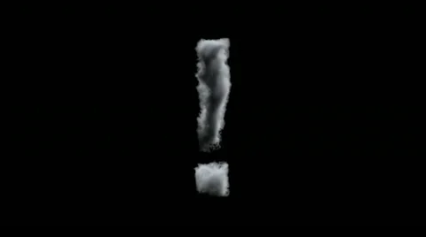 Clouds creating exclamation mark against black with alpha channel Video stock 21903318