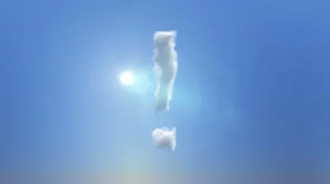 Clouds creating exclamation mark with alpha channel Video stock 21903877