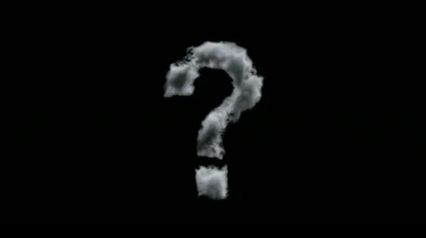 Clouds creating question mark against black with alpha channel Video stock 21903613