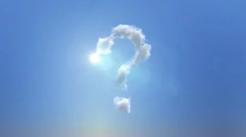 Clouds creating question mark with alpha channel Video stock 21903924