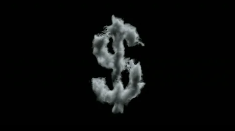 Clouds creating us dollar against black with alpha channel Video stock 21904202