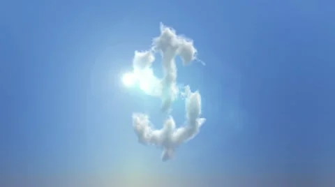 Clouds creating us dollar with alpha channel Vídeo Stock 21904294