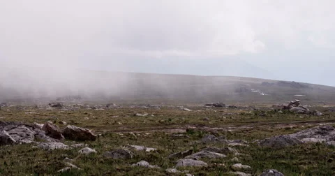 Clouds Creep on Slopes 4K Stock Footage 61409017