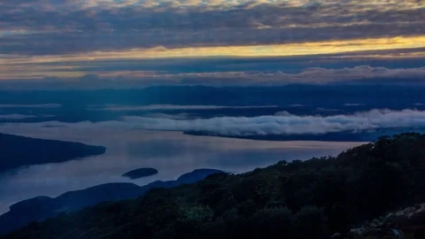 Clouds dancing over lake Stock Footage 85226872