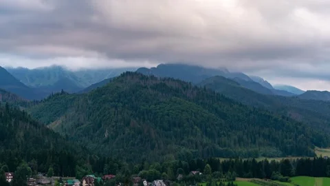 Clouds Dancing Over Tatra Mountains - Nature Motion Timelapse Stock Footage 291714671