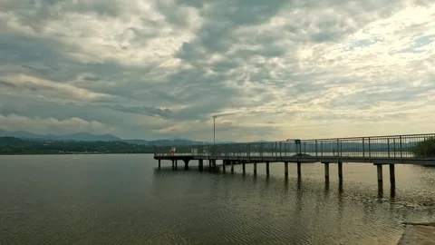 Clouds at dawn on Lake Varese Stock Footage 313164886