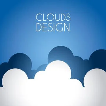 Clouds design over blue background vector illustration Illustrazione stock